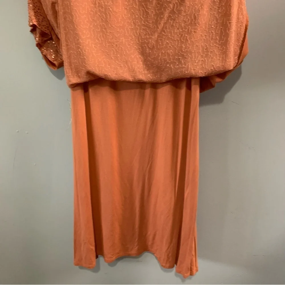Soft Surroundings Aragon Resplendent Dress Sequins High Low Hem Womens L Large